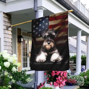 Miniature Schnauzer American US For Indoor Outdoor Decorative Garden House Flag